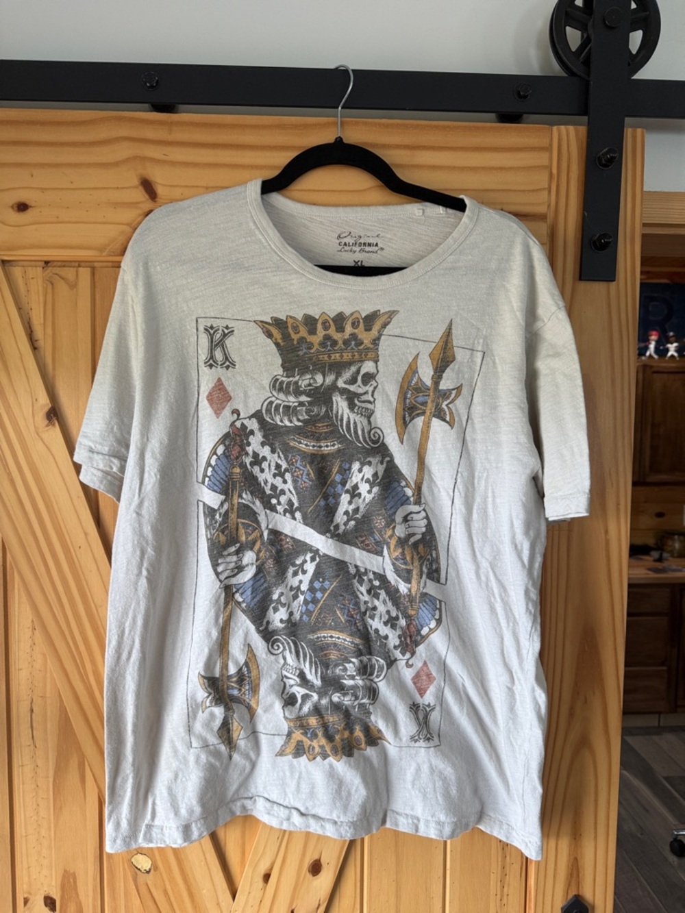 Lucky brand King Playing Card Graphic Tee - Light Gray